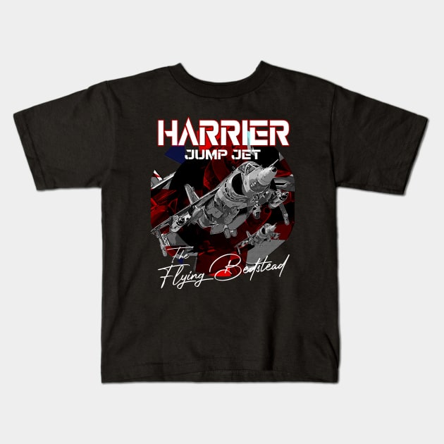 Harrier Jump Jet Military Fighter Flugzeug Kids T-Shirt by aeroloversclothing